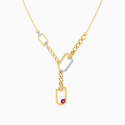 MLN1904 - Paperclip Red Stones Y Shaped Diamond Necklace in 18K Gold - 21046111276-1.jpg