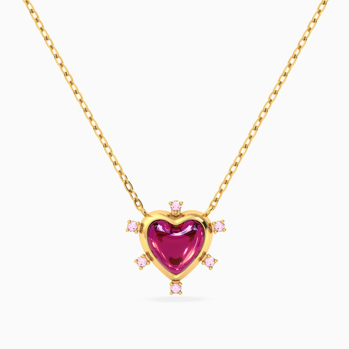 MLN1934 - Heart Red Stone Necklace in 18K Gold - 21046111298-1.jpg