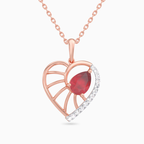 LDN2549 - Heart & Teardrop Red Stone Diamond Necklace in 18K Gold - KP608119RB-1.jpg
