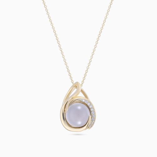 WN472 - Semi Spiral Colored Stones Necklace in Yellow Gold Plating - NE211-1.jpg