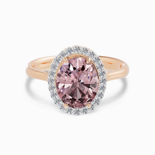 LDR3895 - Oval Peach Stone Diamond Ring in 18K Gold - SAR02444-1.jpg