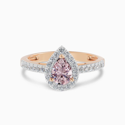 LDR3894 - Pear Peach Stone Diamond Ring in 18K Gold - SAR06492-1.jpg