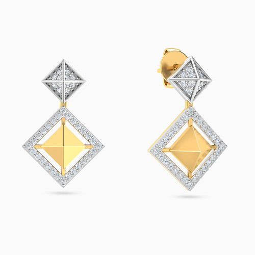 LDE941 - Pyramid & Halo Diamond Drop Earrings 18K Gold - EEA50026-1.jpg