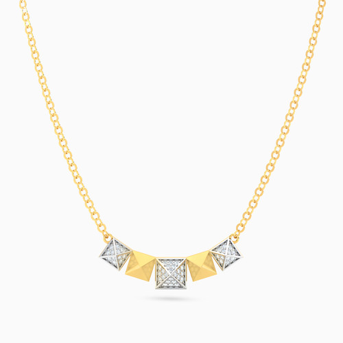 LDN2585 - Polished Pyramids Diamond Necklace 18K Gold - ENE50027-1.jpg