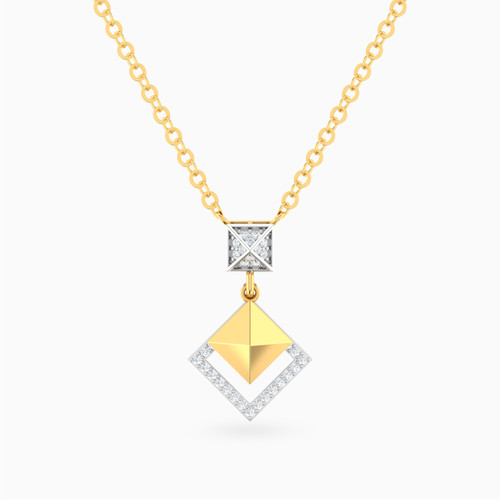 LDN2584 - Pyramid & Halo Diamond Necklace 18K Gold - ENE50026-1.jpg