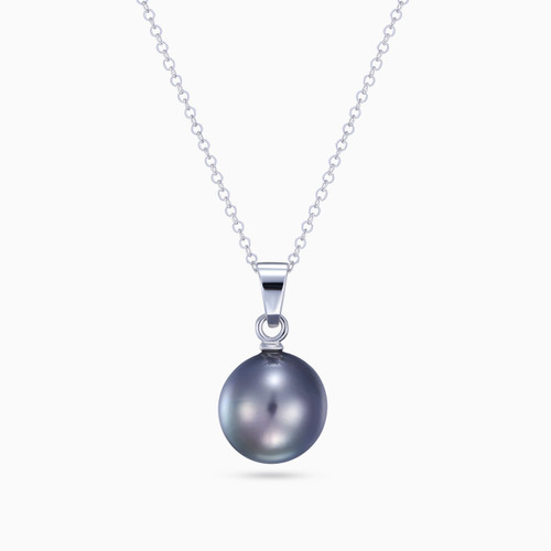 LDN2607 - Round Black Pearl Necklace in 18K Gold - LNE00287-1 .jpg