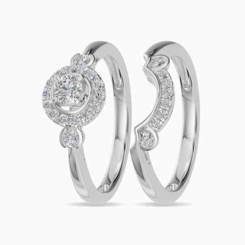 LDR4034 - Round Halo Diamond Twin Rings in 18K Gold - RG048901-1.webp