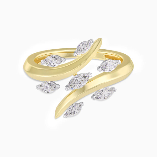 LDR4047 - Marquise Diamond Bypass Ring in 18K Gold - KR109784-1.webp
