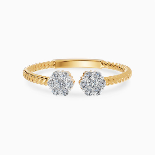 LDR4012 - Floral Clusters Diamond Open Ring in 18K Gold - AJR35348-1.jpg