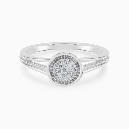 LDR4010 - Round Cluster Bezel Diamond Split Shank Ring in 18K Gold - SAR01520-1.jpg