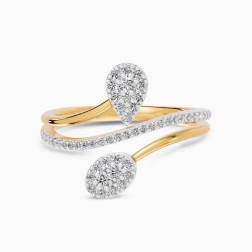 LDR3980 - Pear & Oval Diamond Bypass Ring in 18K Gold - AJR37664-1.jpg