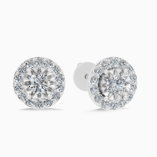 LDE983 - Round Halo Diamond Stud Earrings in 18K Gold - SAE06286-1.jpg