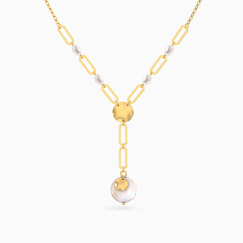 MLN1958 - Round Mother of Pearl Lariart Necklace in 18K Gold - 21046141002-1.webp