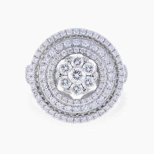 LDR3917 - Floral Cluster Halos Diamond Ring in 18K Gold - R39076A-1.webp