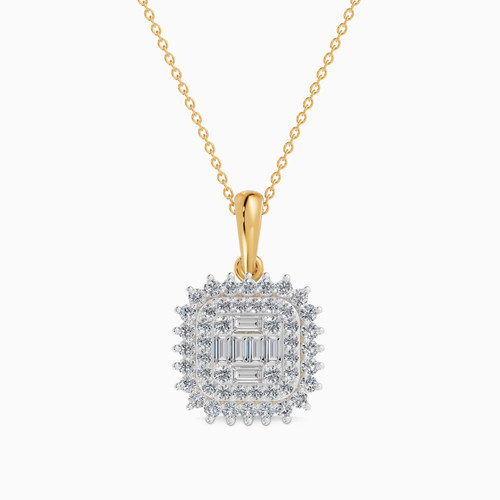 LDN2640 - Square Layered Clusters Diamond Pendant Necklace  in 18K Gold - SAP04138-YG-1.jpg