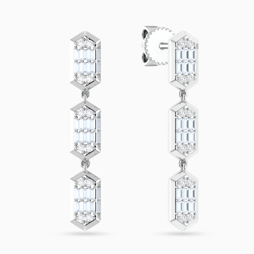 LDE1009 - Vertical Hexagon Clusters Diamond Drop Earrings in 18K Gold - ER422536W18DI1-1.webp