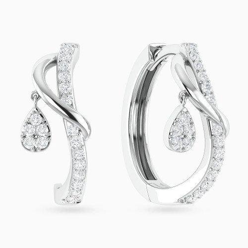 LDE1005 - Vertical Curved Bar & Pear Diamond Hoop Earrings in 18K Gold - HP403266W18DI1-1.webp