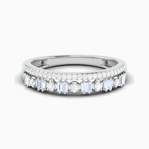 LDR4108 - Round & Baguette Diamond Split Shank Ring in 18K Gold - RN427218W18DI1-1.webp