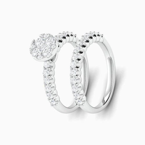 LDR4099 - Elevated Round Cluster Diamond Twin Rings in 18K Gold - RN403444W18DI1-1.webp