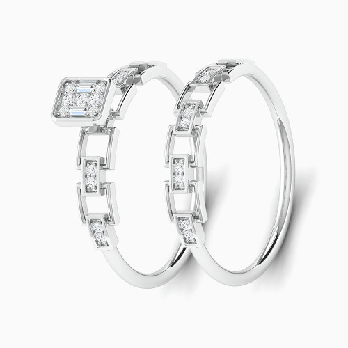 LDR4092 - Square & Rectangular Clusters Diamond Twin Rings in 18K Gold - RN423606W18DI1-1.webp