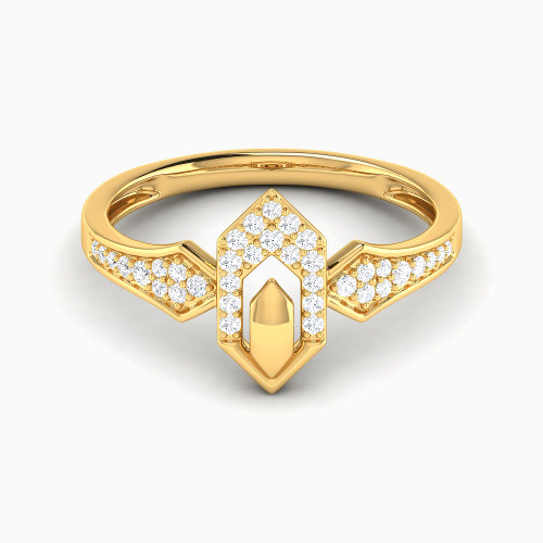 LDR4074 - Vertical Hexagonal Frame Diamond Ring in 18K Gold - RN425955Y18DI1-1.webp