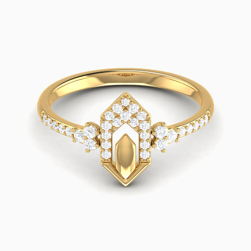 LDR4073 - Vertical Hexagonal Frame Diamond Ring in 18K Gold - RN425954Y18DI1-1.webp