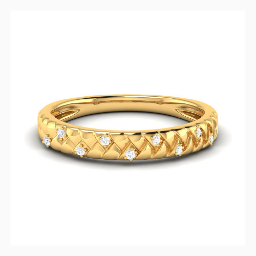 LDR4067 - Braid Pattern Curved Bar Diamond Ring in 18K Gold - RN424832Y18DI1-1.webp