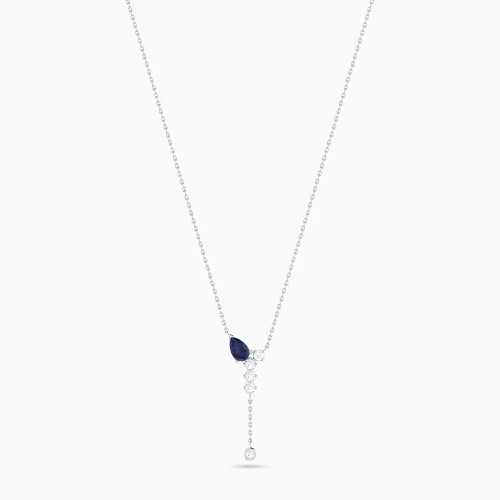 LDN2675 - Drop Blue Stone Y Shaped Diamond Necklace in 18K Gold - NT406823W18HSA1-1.webp