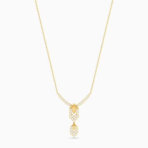 LDN2668 - Elongated Hexagonal Frames Diamond Necklace in 18K Gold - NT407806Y18DI1-1.webp