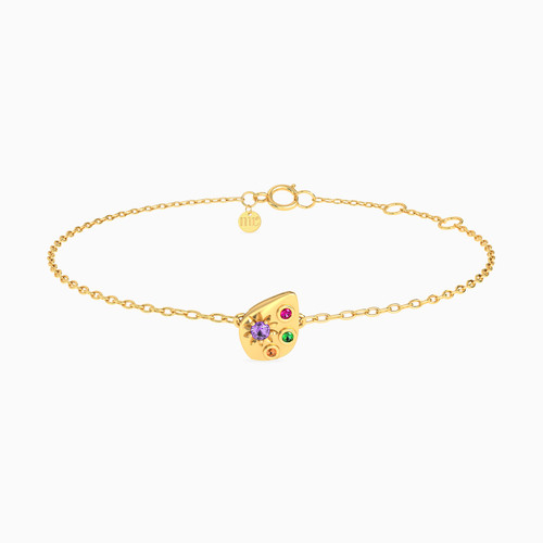 MLB899 -  Pear Colored Stones Chain Bracelet in 14K Gold - 101101800022181-1.jpg