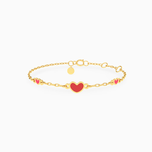 MLB892 -  Kids Heart Chain Bracelet in 14K Gold - 101101400052141-1.jpg
