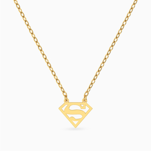 MLN2052 -  Kids Superman Necklace In 14K Gold - 101051400822320-1.jpg