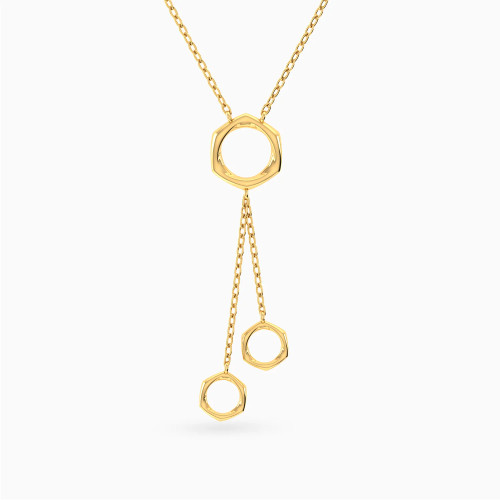 MLN2126 - Contoured Circles Y Shaped Necklace in 18K Gold - 21046111323-1.webp