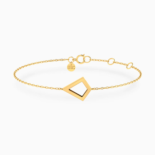 MLB965 - Triangular Shield Chain Bracelet in 18K Gold - 21047110357-1.webp