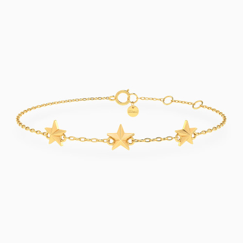 MLB932 - Three Stars Chain Bracelet in 18K Gold - 21047110347-1.webp