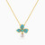 LIN956 - Flower Colored Stones Necklace in 18K Gold - 111413150057-1.jpg