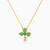 LIN954 - Flower Green Stones Necklace in 18K Gold - 111413120055-1.jpg