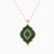 LIN1000 - Arabesque Diamond & Green Stones Necklace in 18K Gold - 111405120098-1.jpg