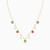 LIN966 - Circle Pearl & Colored Stones Charms Necklace in 18K Gold - 111404180391-3.jpg
