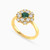 LDR2114 - Flower Diamond & Green Stones Ring in 18K Gold - RN402387Y18HEM1-3.jpg