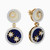 LDE540 - Circle Diamond & Enamel Coated Drop Earrings in 18K Gold - AJE11432-1.jpg