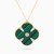 LIN663 - Flower Green Stones Necklace in 18K Gold - 111405120069-1.jpg