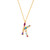 LIN722 - Letter K Colored Stones Necklace in 18K Gold - 111404180273-2.jpg