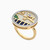 LDR2227 - Circle Diamond & Enamel Coated Ring in 18K Gold - AJR35574-2.jpg