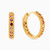 WE372 - Round Colored Stones Yellow Gold Plated Huggie Earrings - 2647110-2.jpg