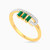 LDR2293 - Baguette Diamond & Green Stones Ring in 18K Gold - KR609735EM-2.jpg