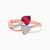 LDR648 - Heart Diamond & Rose Stone Two headed Ring in 18K Gold - KR604544RB-SI3-1.jpg