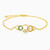 WB195 - Circle Colored Stones Gold Plated Chain Bracelet - GB12941A-1.jpg
