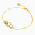 WB195 - Circle Colored Stones Gold Plated Chain Bracelet - GB12941A-2.jpg