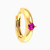 MLE414 - Round Shaped Rose Stone Hoop Earring in 18K Gold - 1 Piece - 21051110360-1.jpg